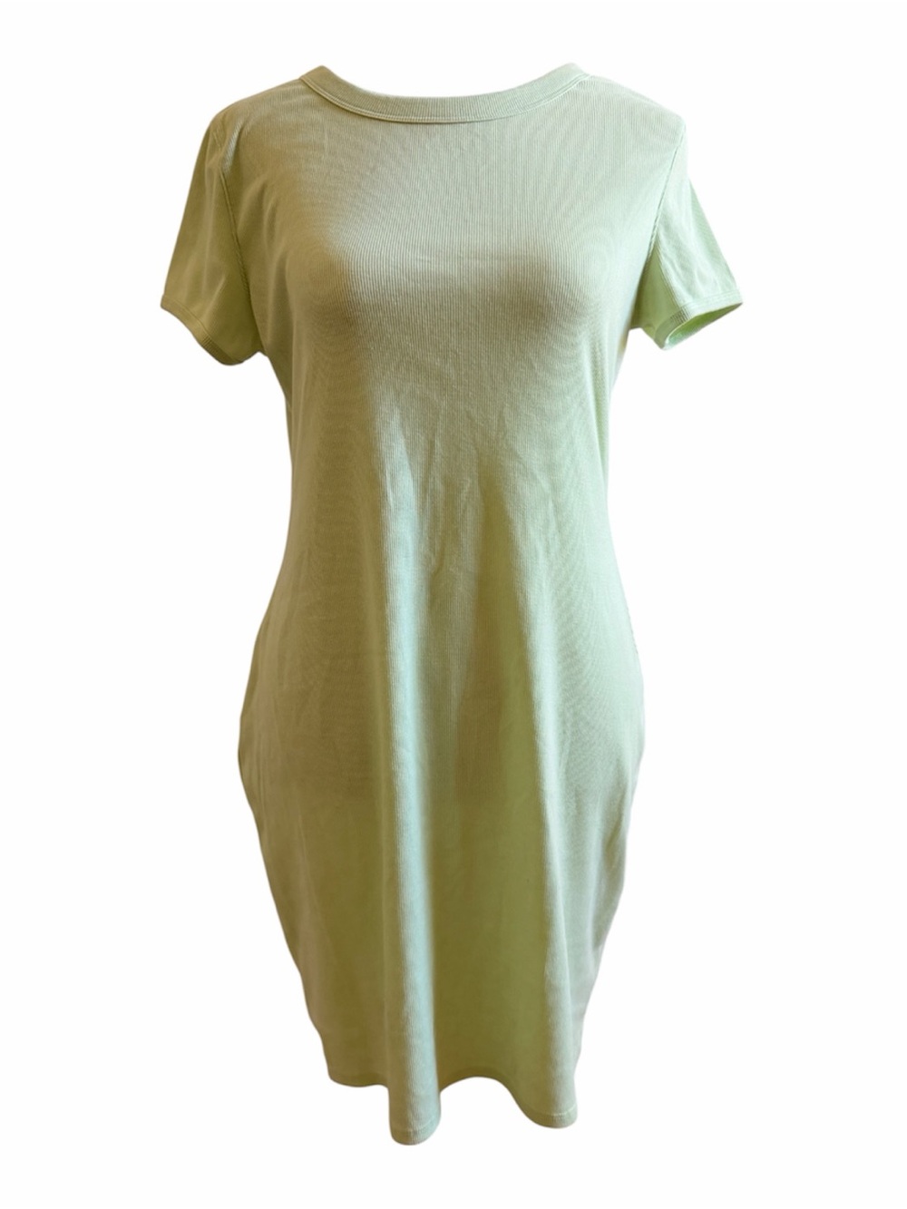 Wild Fable Key Lime Light Green Crew Neck Body Con Dress Size M NWOT